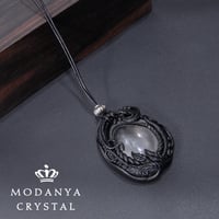 水晶の樹脂粘土ペンダントトップ1（革紐付き） 1499