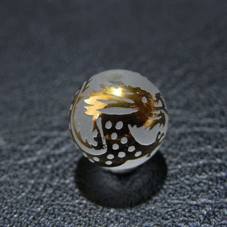 [beads175] サンドブラスト・ビーズ・水晶（龍）10mm 1個