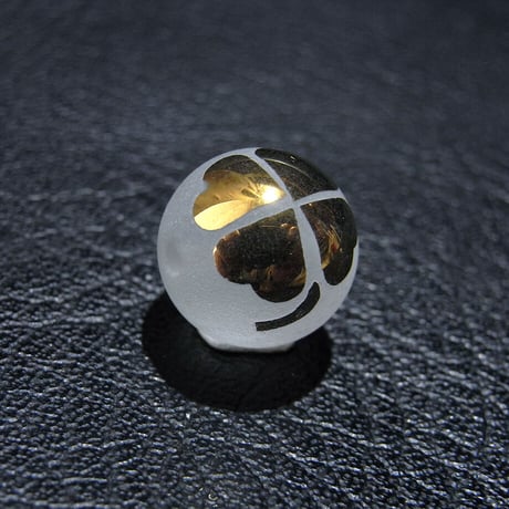 [beads226] サンドブラスト・ビーズ・水晶（クローバー）12mm 1個