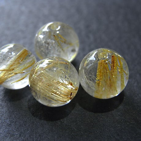 [beads257]ゴールドルチルクォーツA 8mm 一個