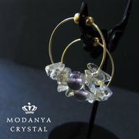 シトリンとアメジストのリングイヤリング