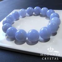 [beads568]ブルーレースアゲート12mm ブレスレット 16粒