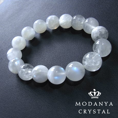 [beads588]ブルームーンストーン12mm ブレスレット 16粒