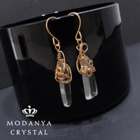 水晶ポイント（磨き）のピアス618
