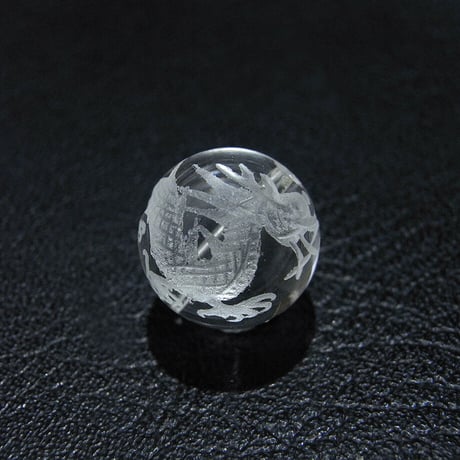 [beads182] 手彫りビーズ・水晶（龍）12mm 1個