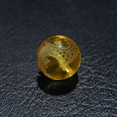 [beads181] 彫りビーズ・合成シトリン（龍）10mm 1個