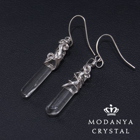 水晶ポイント（磨き）のピアス617
