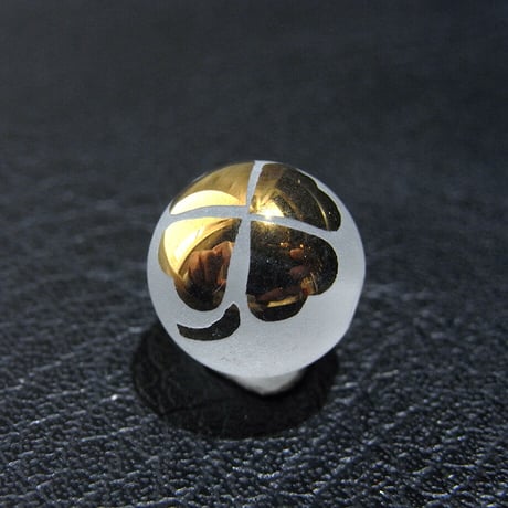 [beads226] サンドブラスト・ビーズ・水晶（クローバー）12mm 1個