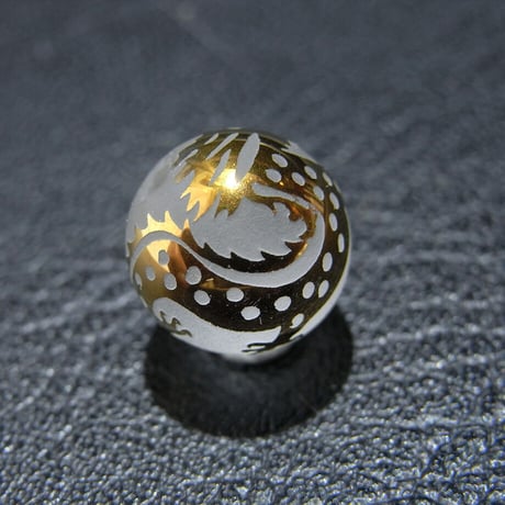 [beads175] サンドブラスト・ビーズ・水晶（龍）10mm 1個