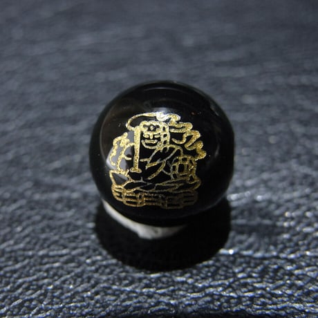 [beads243] 彫りビーズ・五色不動（青メノウ・カーネリアン・合成シトリン・オニキス・水晶）10mm 5個セット