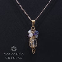 水晶ドロップカット+アメジストのネックレス0247