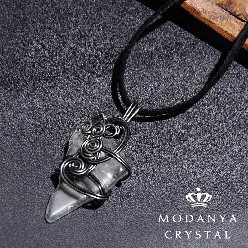 シトリン ペンデュラム ワイヤーアート ネックレス