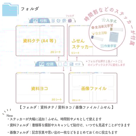 2025年度「先生手帳　特別支援小学校版」【週案：分割型】【色：サクラ】