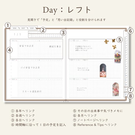 「3年手帳」（2026-2028）[日：レフト／色：マロン]