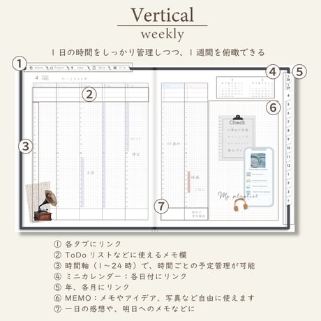 2026年4月始まりしごと手帳[月曜始まり／週：バーチカル／日：２DAY／色：モノ]