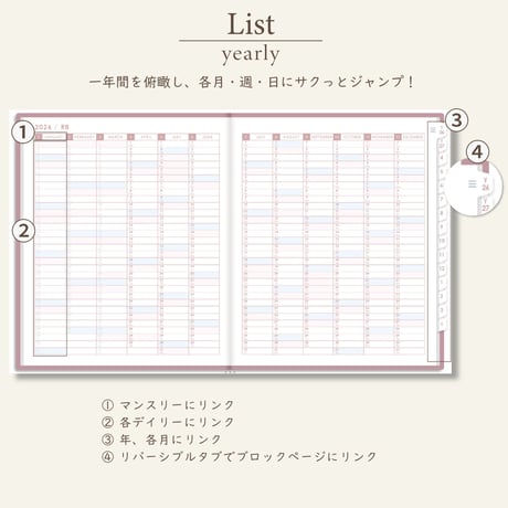 2026年4月始まりスケジュールプランナー[日曜始まり／週：ブロック／日：１DAY／色：サクラ]