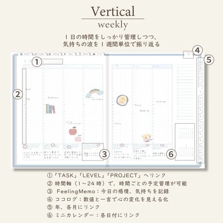 2026年1月始まりPREMIUM PLANNER[日曜始まり／週：バーチカル／日：１DAY／色：ソラ]