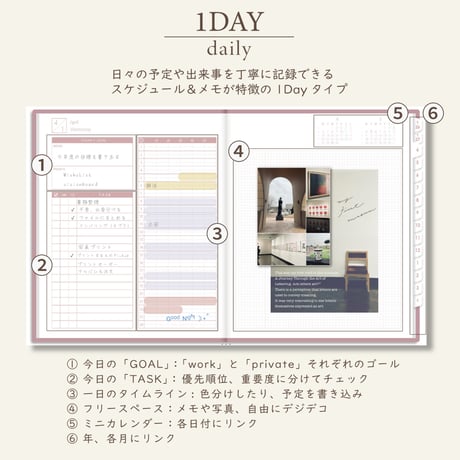2026年4月始まりスケジュールプランナー[月曜始まり／週：バーチカル／日：１DAY／色：サクラ]