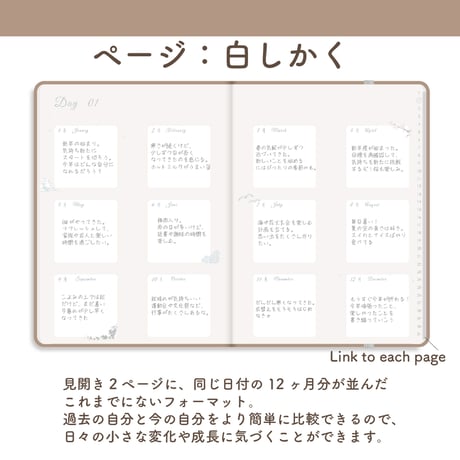 「12ヶ月手帳 2025」[ページ：白しかく／カラー：マロン]