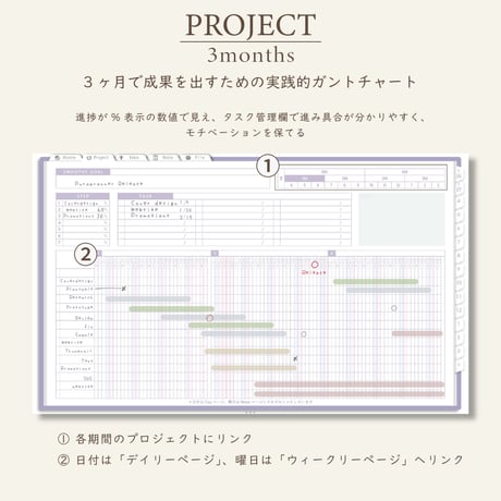 2026年4月始まりしごと手帳[月曜始まり／週：ブロック／日：２DAY／色：スミレ]