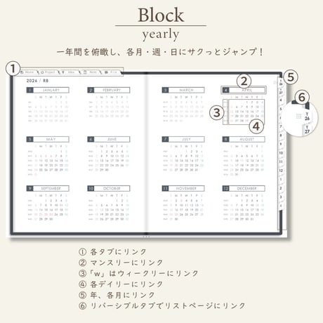2026年4月始まりしごと手帳[日曜始まり／週：レフト／日：１DAY／色：モノ]