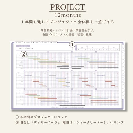 2026年4月始まりしごと手帳[日曜始まり／週：ブロック／日：２DAY／色：スミレ]