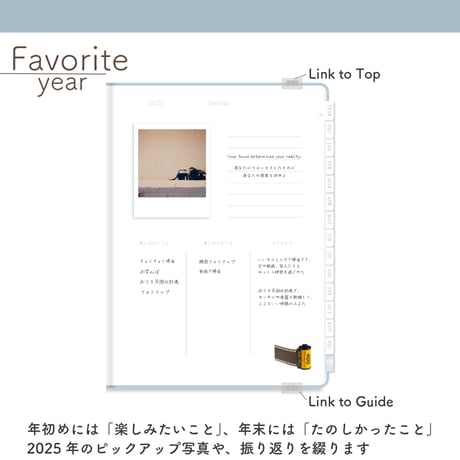 2025年1月始まり「Good Day´- 」縦タイプ[日曜始まり／週：バーチカル／日：グリッド／色：アクア]