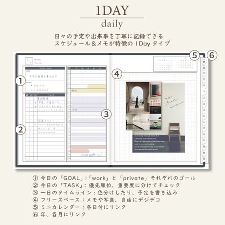 2026年1月始まりスケジュールプランナー[日曜始まり／週：バーチカル／日：１DAY／色：モノ]