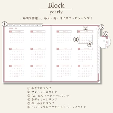 2026年4月始まりしごと手帳[日曜始まり／週：ブロック／日：１DAY／色：サクラ]