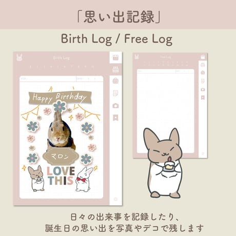 「PetLog -usagi-」Color:Pink