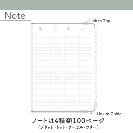 2025年1月始まり「Good Day´- 」縦タイプ[日曜始まり／週：バーチカル／日：フリー／色：ミント]
