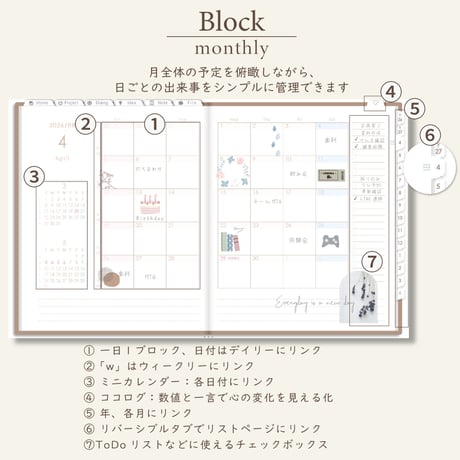 2026年4月始まりPREMIUM PLANNER[日曜始まり／週：ブロック／日：１DAY／色：マロン]