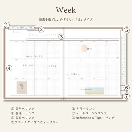 「3年手帳」（2026-2028）[日：レフト／色：マロン]
