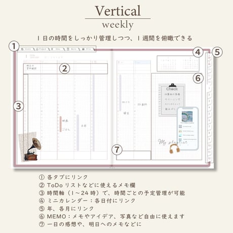 2026年1月始まりしごと手帳[日曜始まり／週：バーチカル／日：１DAY／色：サクラ]