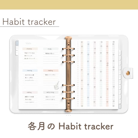 「Clear Binder 」[週：ブロック／日：ドット／色：ゴールド]