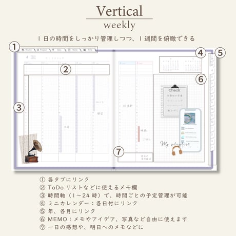 2026年4月始まりしごと手帳[月曜始まり／週：バーチカル／日：２DAY／色：スミレ]