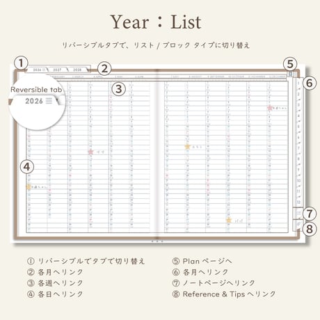「3年手帳」（2026-2028）[日：バーチカル／色：マロン]