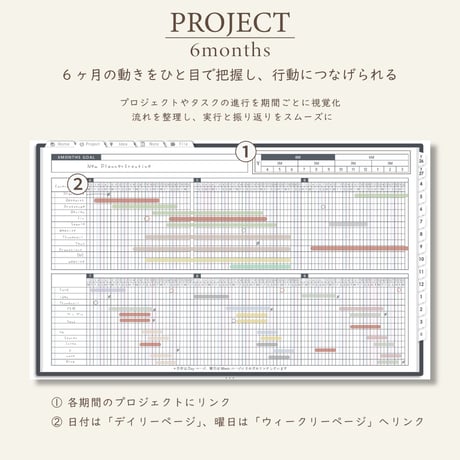 2026年4月始まりしごと手帳[月曜始まり／週：ブロック／日：１DAY／色：モノ]