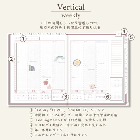 2026年4月始まりPREMIUM PLANNER[日曜始まり／週：バーチカル／日：１DAY／色：サクラ]