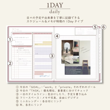 2026年4月始まりスケジュールプランナー[日曜始まり／週：レフト／日：１DAY／色：サクラ]
