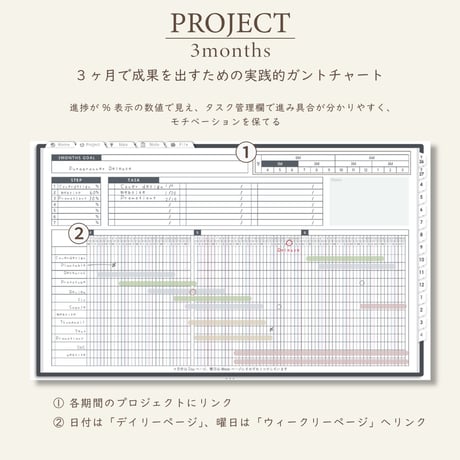 2026年4月始まりしごと手帳[日曜始まり／週：レフト／日：２DAY／色：モノ]