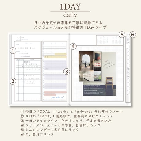 2026年4月始まりスケジュールプランナー[日曜始まり／週：レフト／日：１DAY／色：スノー]
