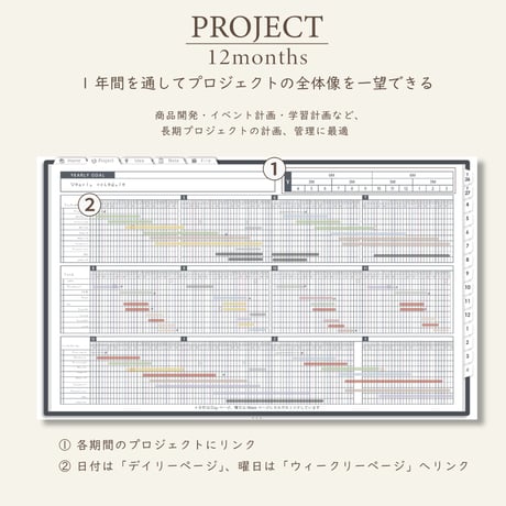 2026年4月始まりしごと手帳[日曜始まり／週：バーチカル／日：２DAY／色：モノ]