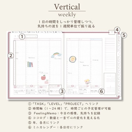 2026年1月始まりPREMIUM PLANNER[日曜始まり／週：バーチカル／日：１DAY／色：サクラ]