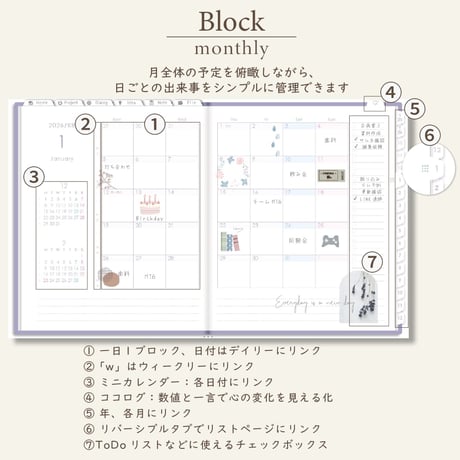 2026年1月始まりPREMIUM PLANNER[月曜始まり／週：レフト／日：１DAY／色：スミレ]
