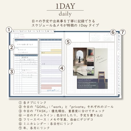 2026年1月始まりしごと手帳[月曜始まり／週：ブロック／日：１DAY／色：ネイビー]