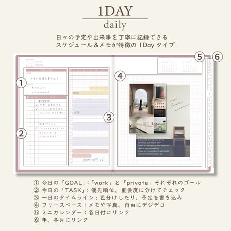 2026年1月始まりスケジュールプランナー[月曜始まり／週：レフト／日：１DAY／色：サクラ]
