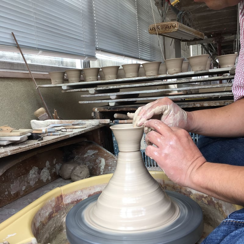 宮島焼　 水指 高取焼 水指 管耳付・前押し 鬼丸雪山(作) | 古美術ささき