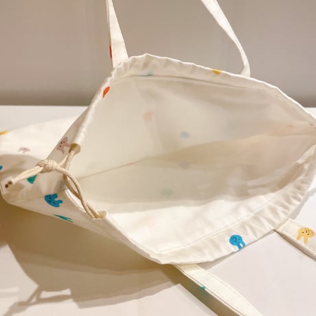 《handmade》巾着持ち手付きポーチ