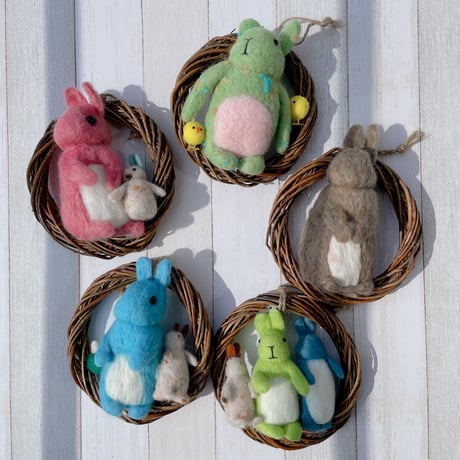 《handmade》ウサギのリース（大）
